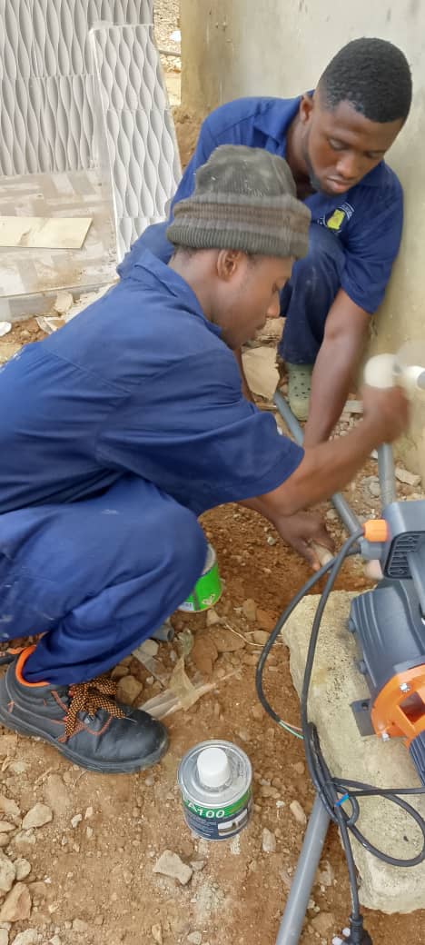 Water pump installation work